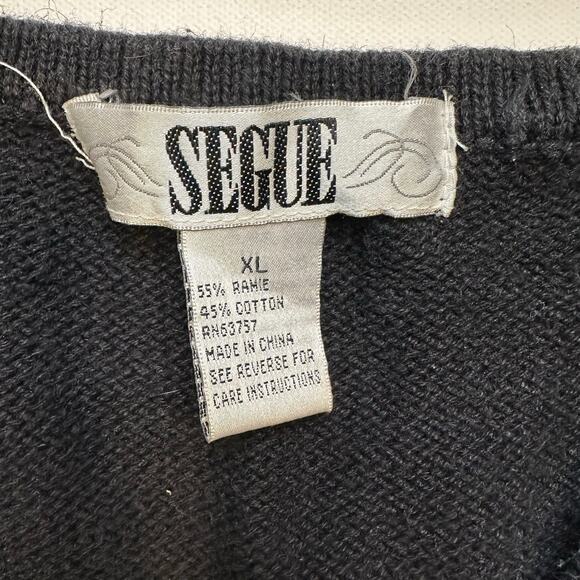 Y2K Segue Ugly Christmas Sweater Vest Black Size XL - Picture 6 of 7